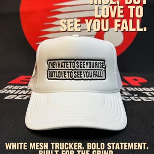 ENTRAPRENEUR® “Fall & Rise” White Trucker Hat