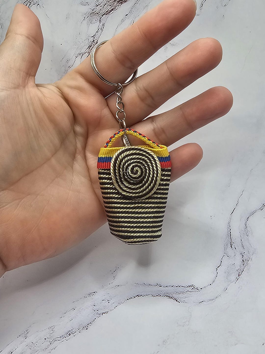 Handmade Colombian Mochila Hat Keychain - Etsy