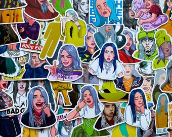 pack of 53 billie eilish stickers billie eilish sticker pack etsy