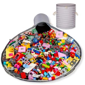 Compatible con LEGO® Gift, Tapete organizador de juguetes extragrande: Mezcla de algodón, fácil de limpiar.