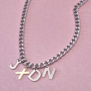 JXDN Inspired Handmade Stainless Steel Lettered Necklace - Silver Punk Layering Unisex Necklace - Gift for Jaden Hossler Fan - JXDN Merch