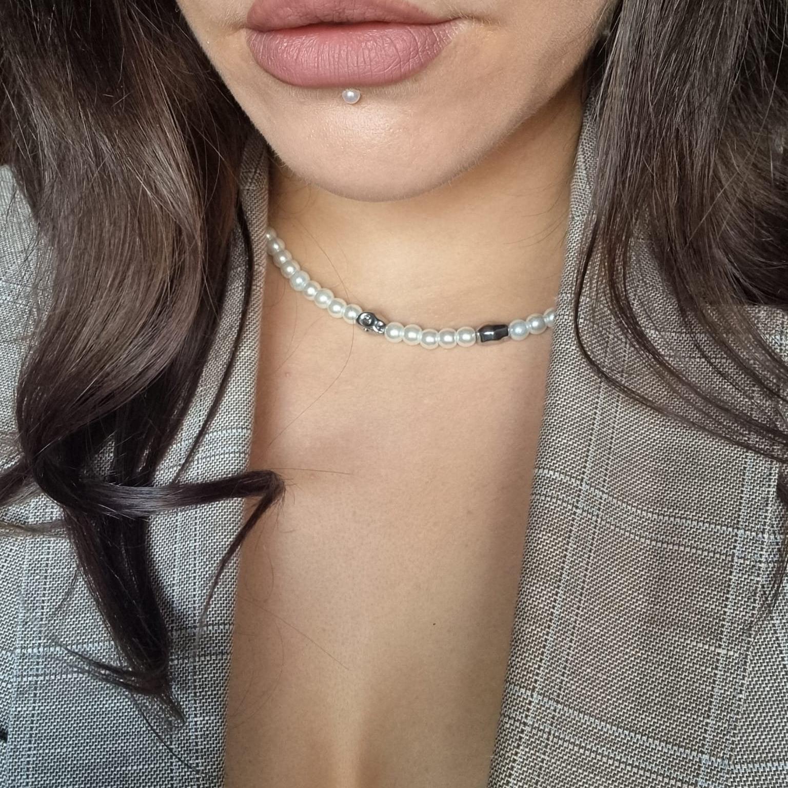 Machine Gun Kelly Inspired Handmade Pearl Necklace With