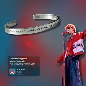 Machine Gun Kelly Lost Americana - Starman - Pulsera inspirada - Brazalete unisex MGK Joyería estética inspirada, regalo para fanáticos de MGK