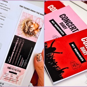 Concert Journal to Document 25 Shows | Concert Diary With Ticket Space ...