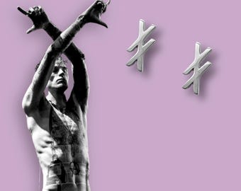 MGK Inspired Unisex Double X Earrings - Stainless Steel Punk XX Stud Earrings - Machine Gun Kelly Inspired - Perfect for Concert