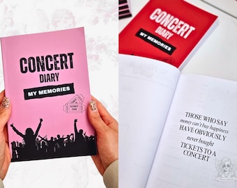 Concert Journal to Document 25 Shows | Concert Diary with Ticket Space | Music Memory Book | Scrapbook for Concerts | A5 Gig Budget Planner