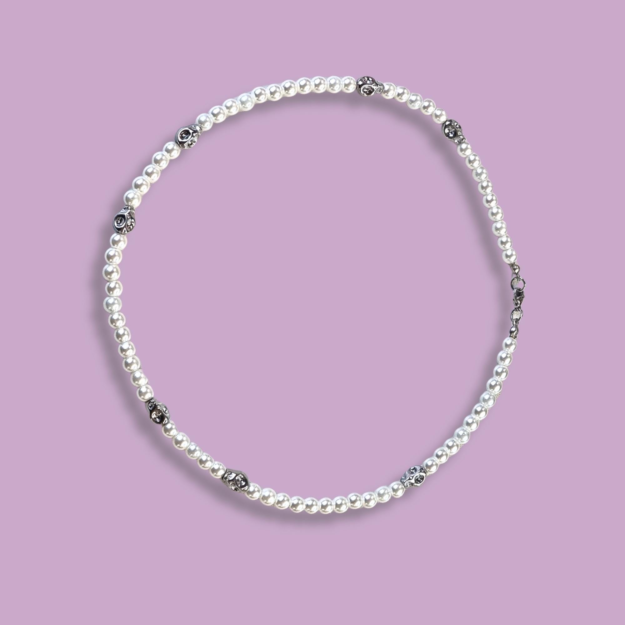 Machine Gun Kelly Inspired Handmade Pearl Necklace With