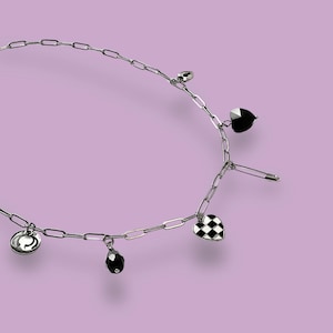 Yungblud Inspired Charm Necklace - Pearl Beaded Punk Unisex Bracelet - Gift for Yungblud Fan