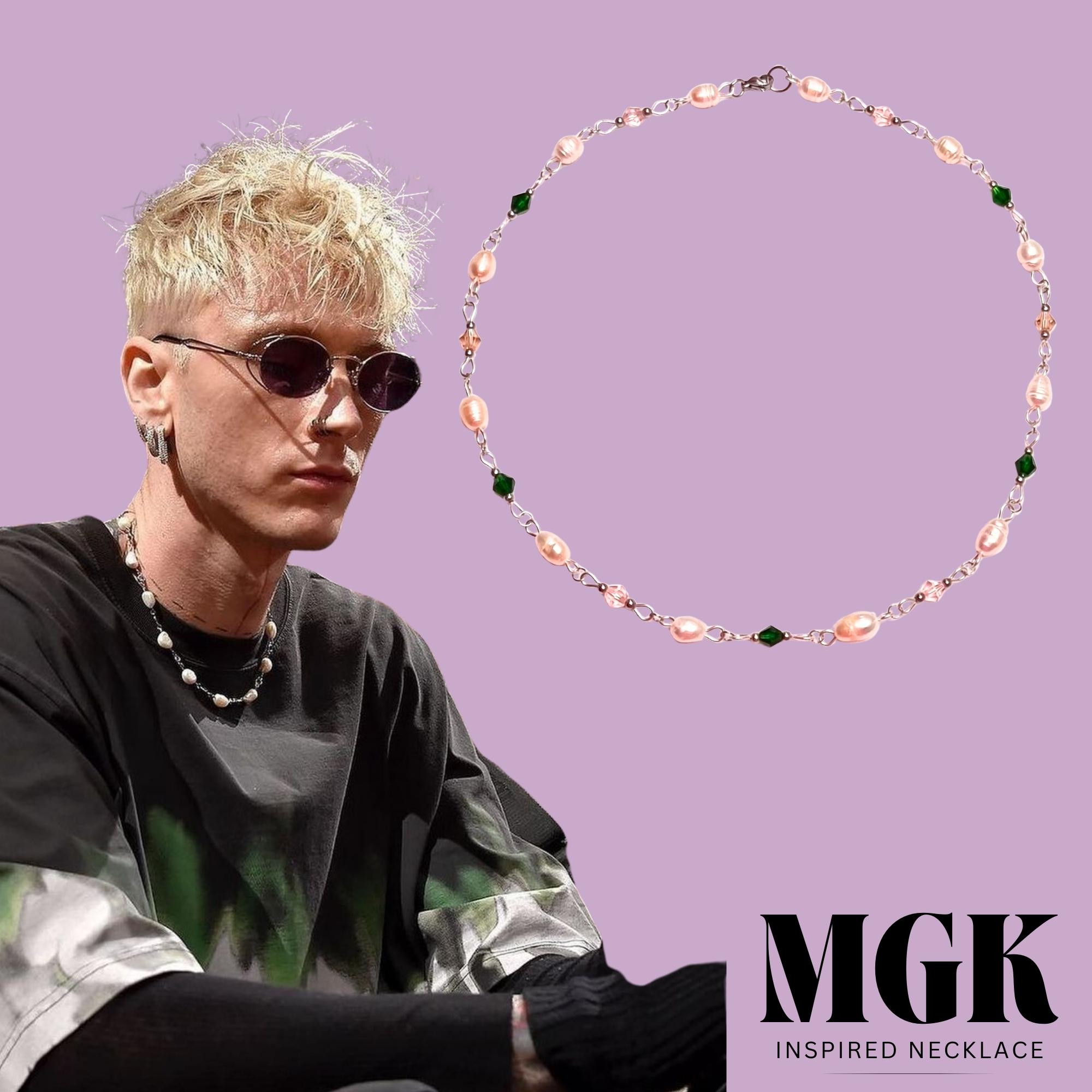 Machine Gun Kelly Inspired Handmade Freshwater Pearl Necklace With