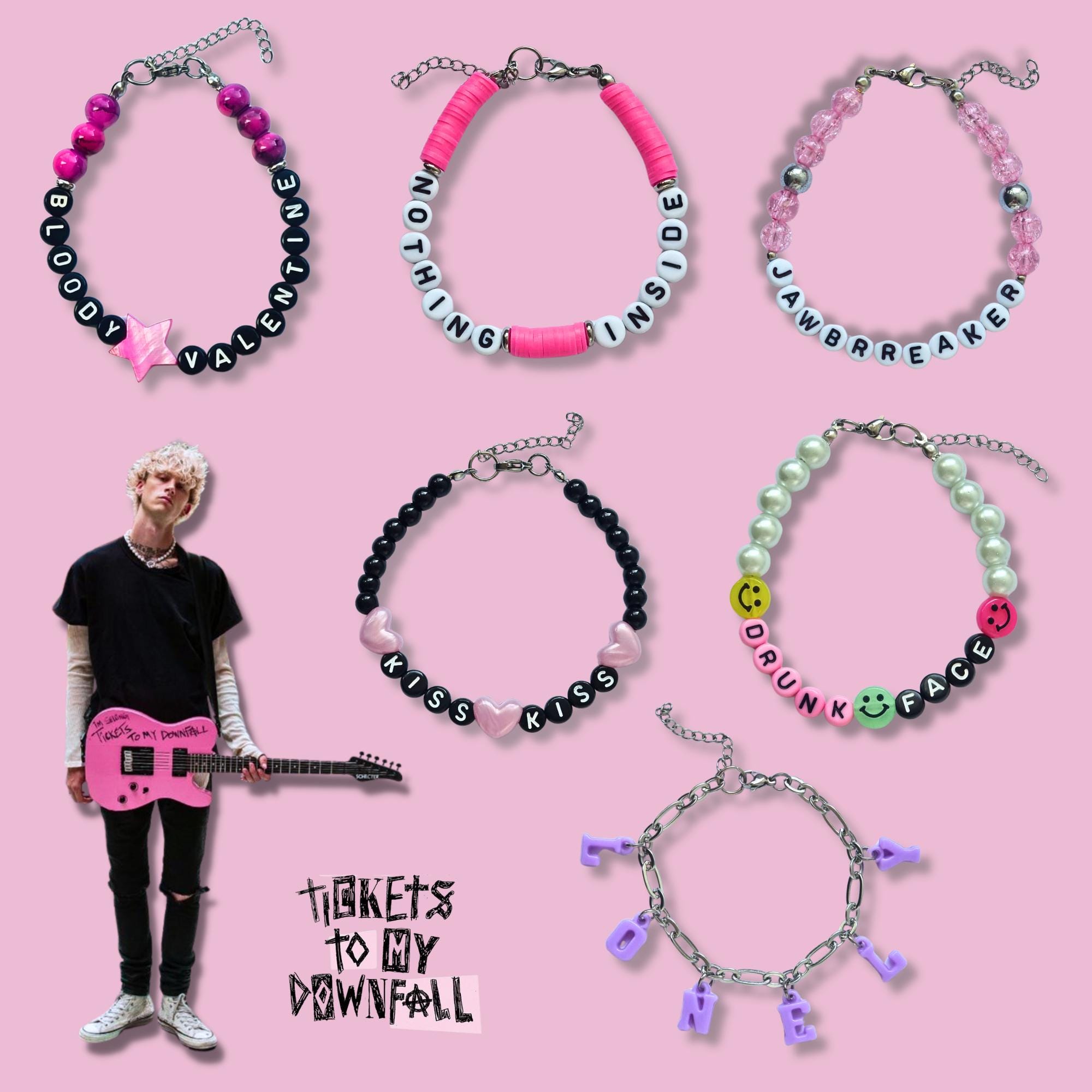 Machine Gun Kelly Tickets to My Downfall Inspired Bracelets