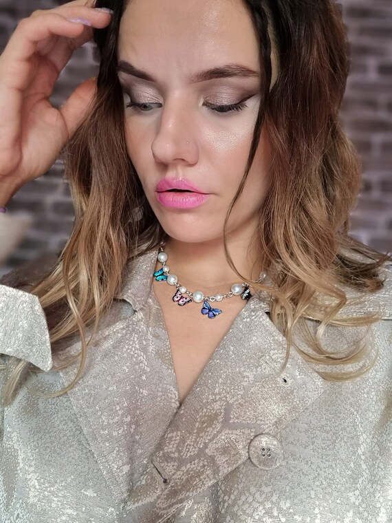 Machine Gun Kelly Inspired Handmade Pearl Necklace With