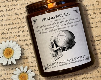 Secnted Frankenstein Skull Candle | Meaningful Library Gift | Bookish Book Lover Gift