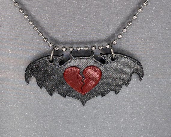 Pete Wentz Bat Wing Inspired Broken Heart Necklace - Etsy