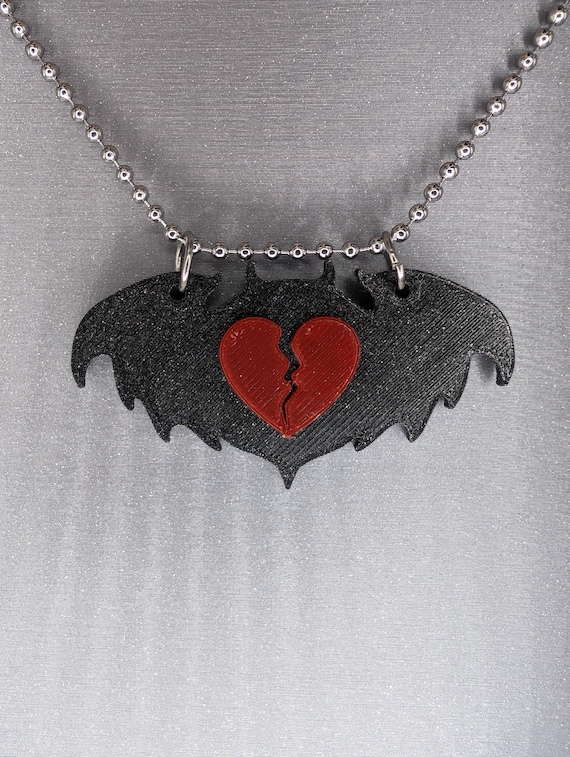 Pete Wentz Bat Wing Inspired Broken Heart Necklace - Etsy