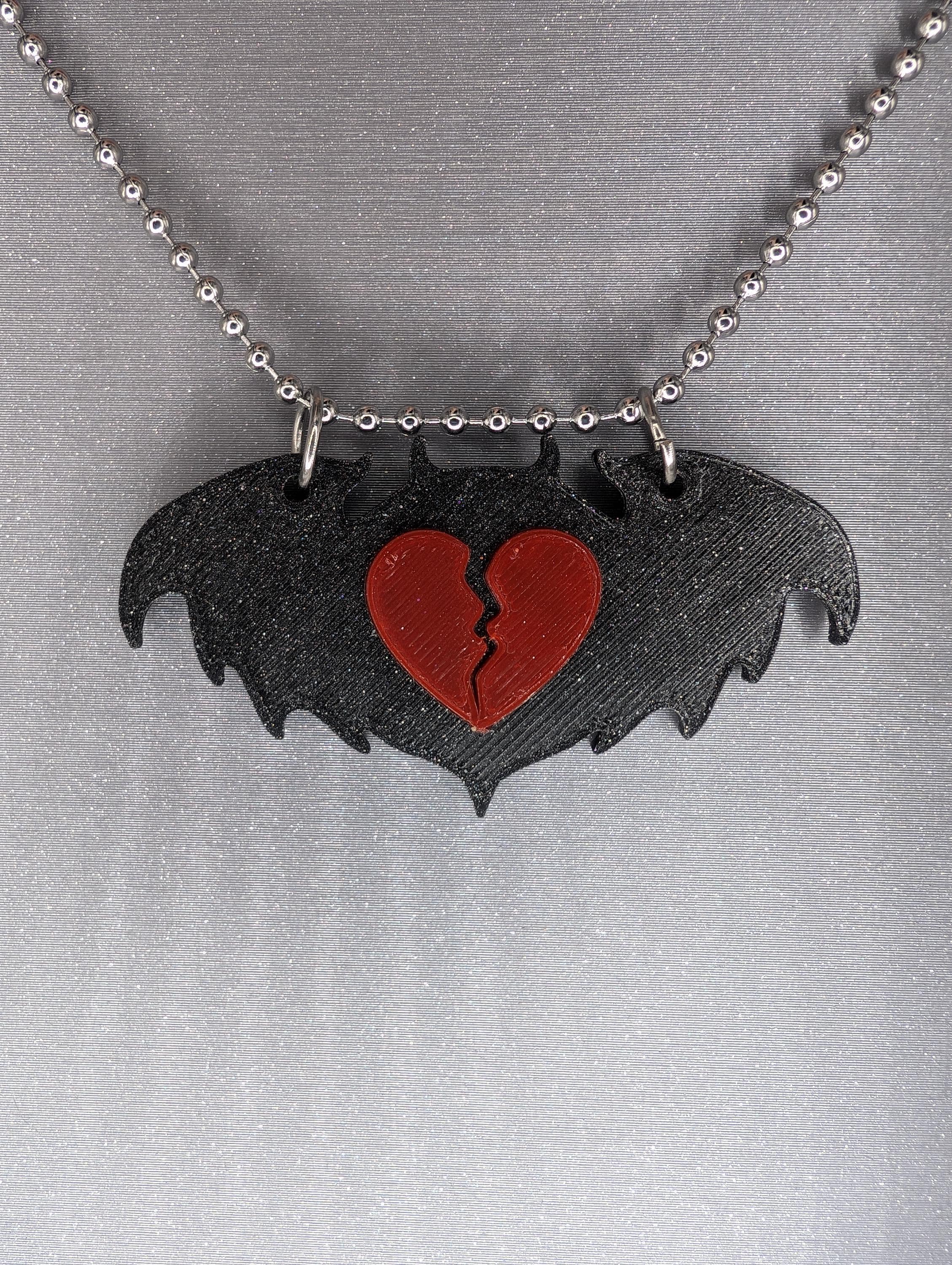 Pete Wentz Bat Wing Inspired Broken Heart Necklace - Etsy