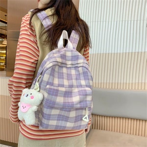 Mini Mochila pequeña de lona de estilo coreano para mujer, mochila