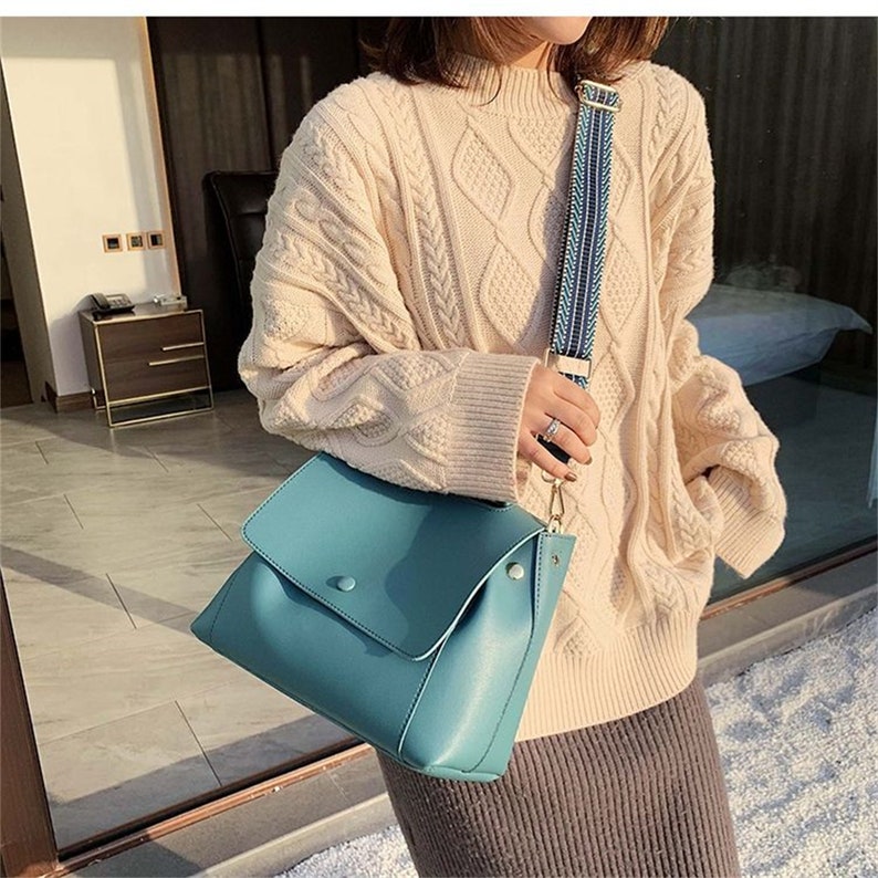 Korea Vegan Leather Vintage Shoulder Bag,large Capacity Crossbody Bag