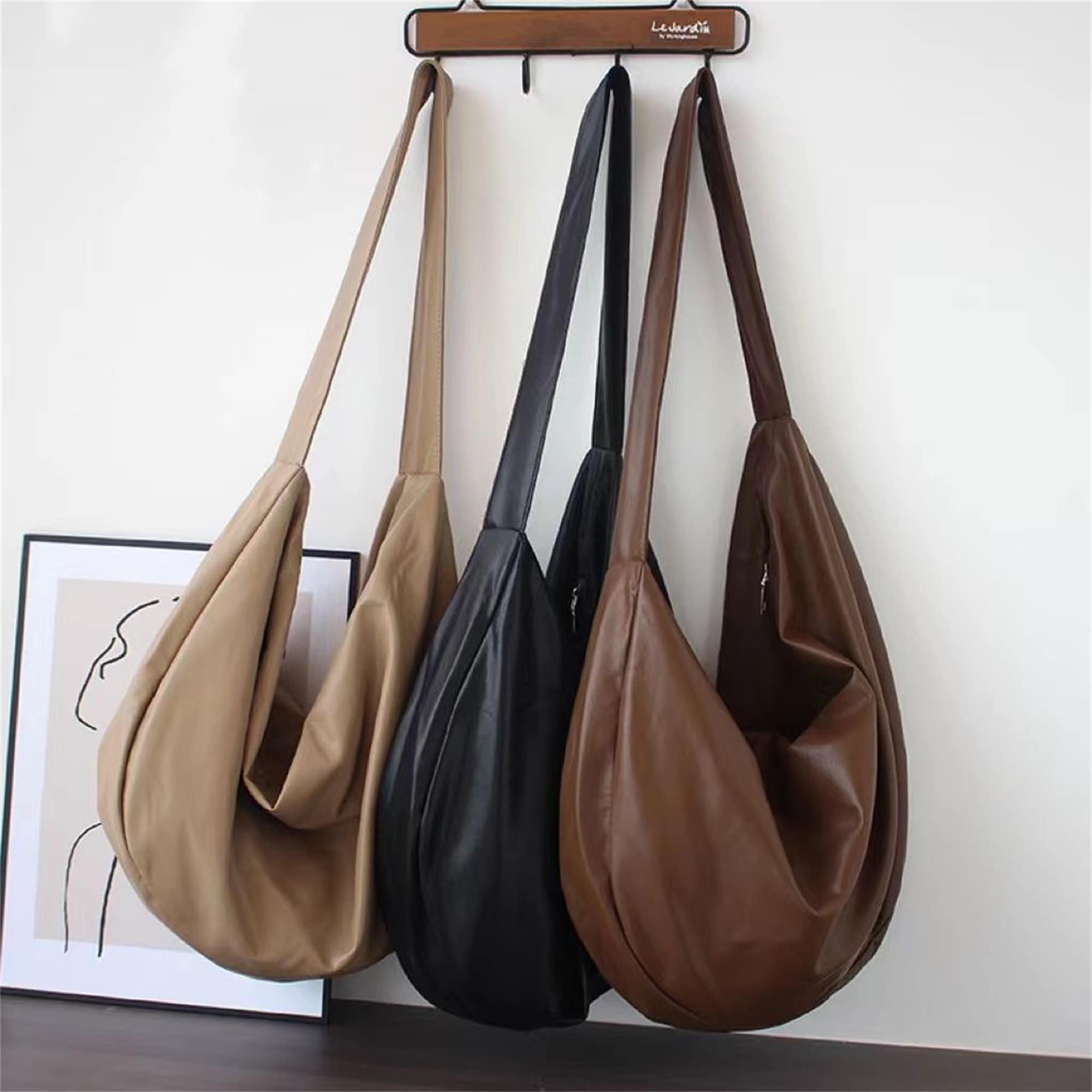 FEOFFS Woven Leather Hobe Dumpling Bag Dinner Handbag for Women Purse Hobo Bag Knotted Woven Clutch Bag