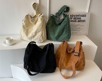 Sac à bandoulière en toile vintage minimaliste, sac à linge, sac à provisions, sac de tous les jours, sacs pour femmes, offrez-lui un cadeau, cadeau de Noël, sac en toile