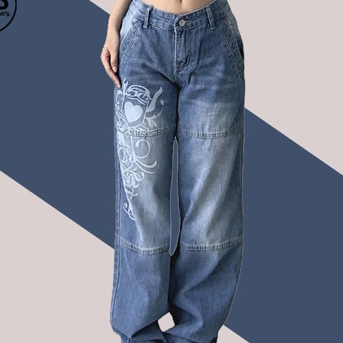 Y2K Bedazzled Jeans - Etsy