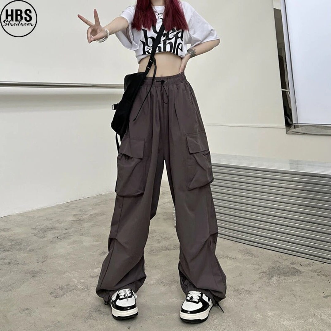 Drawstring Baggy Y2K Cargo Pants Low Waist Sweatpants - Etsy