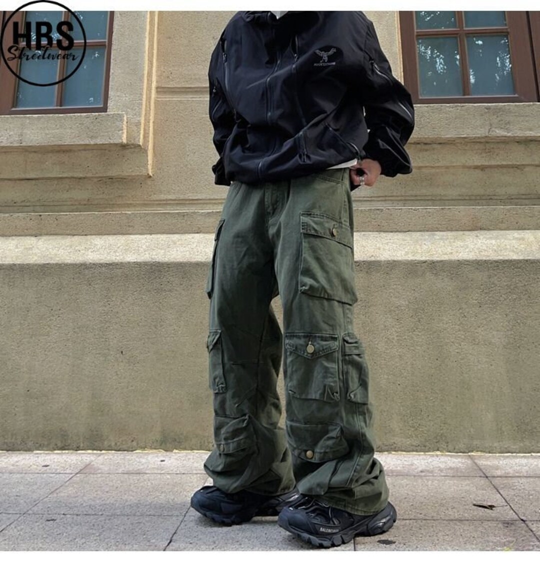 Retro Techwear Cargo Pants Streetwear Pant Baggy Cargo - Etsy