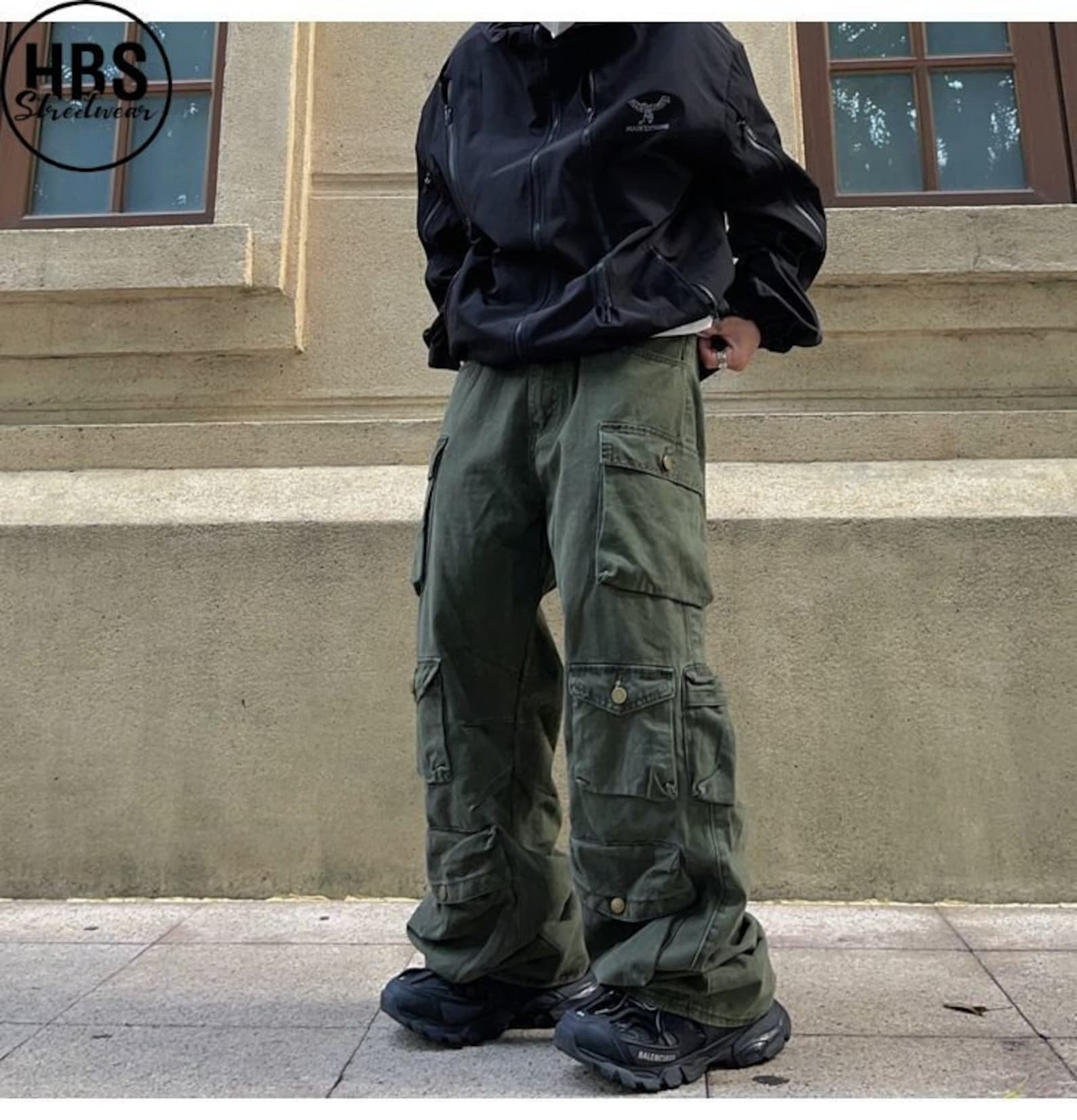 Retro Techwear Cargo Pants Streetwear Pant Baggy Cargo Etsy
