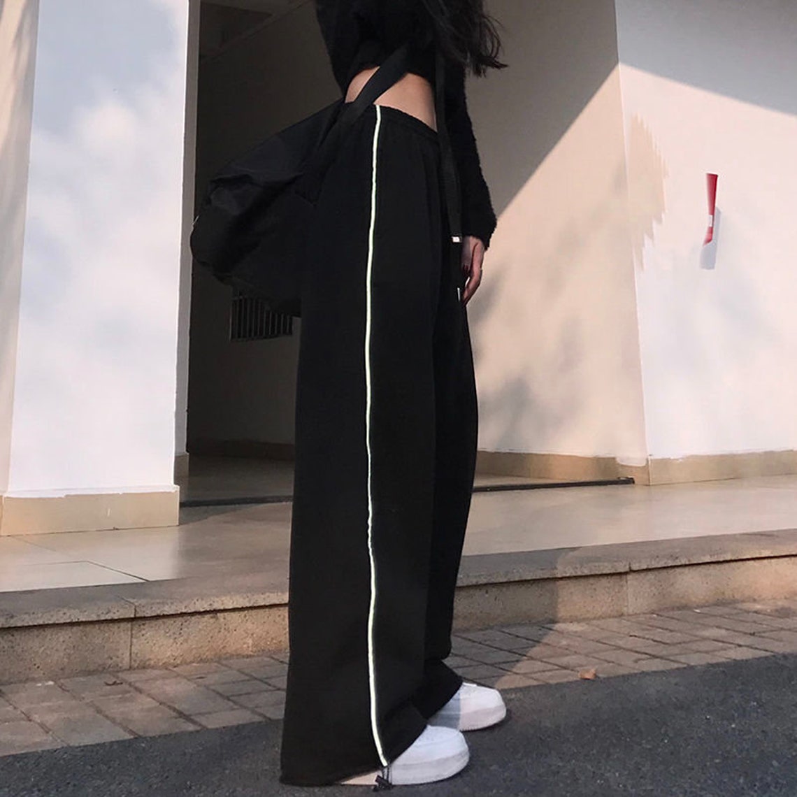 Black Baggy Sweatpant Y2K Sweatpants Women Harem Pants Etsy Australia