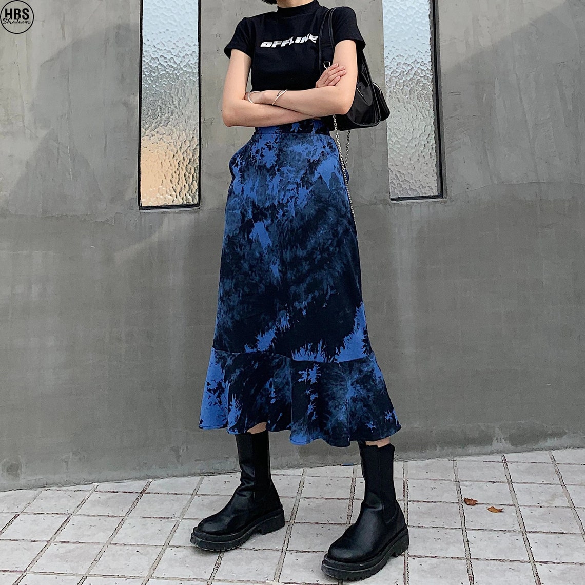 Tie Dye Gothic Skirt Pastel Goth Skirt Y2K Skirt E Girtl Etsy