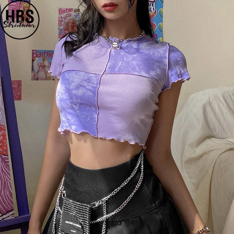 Tie Dye Cropped Top Pastel Goth Clothing Y2K Crop Top - Etsy