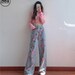 Floral Baggy Jeans- Black Jeans - Baggy Jeans Women - Wide Leg Pants - Y2K Jeans - Harajuku Jeans - Y2K Clothing - Punk Clothing - L308 
