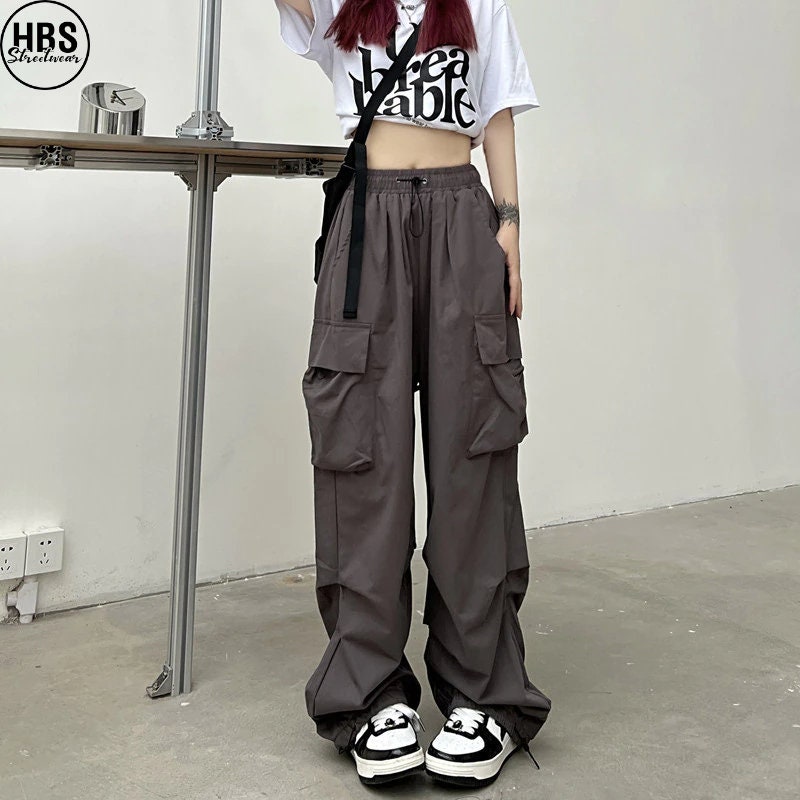 Drawstring Baggy Y2K Cargo Pants Low Waist Sweatpants - Etsy