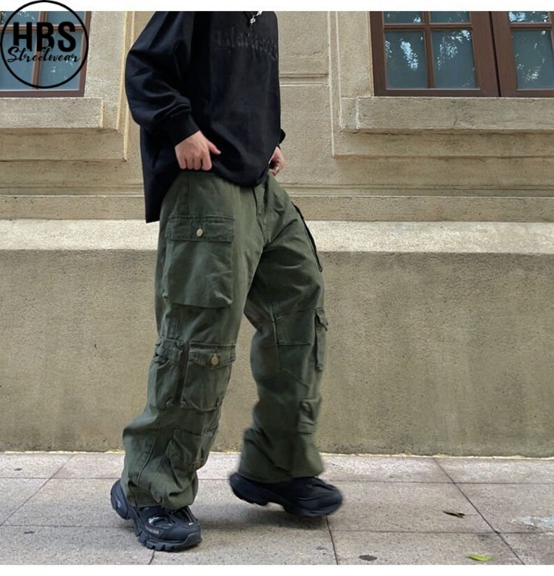 Retro Techwear Cargo Pants Streetwear Pant Baggy Cargo - Etsy