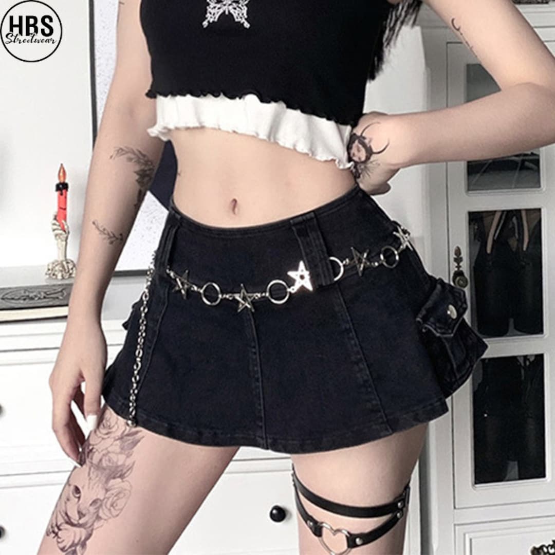 Dark Gothic Skirt Pastel Goth Skirt Y2K Skirt Cargo Etsy