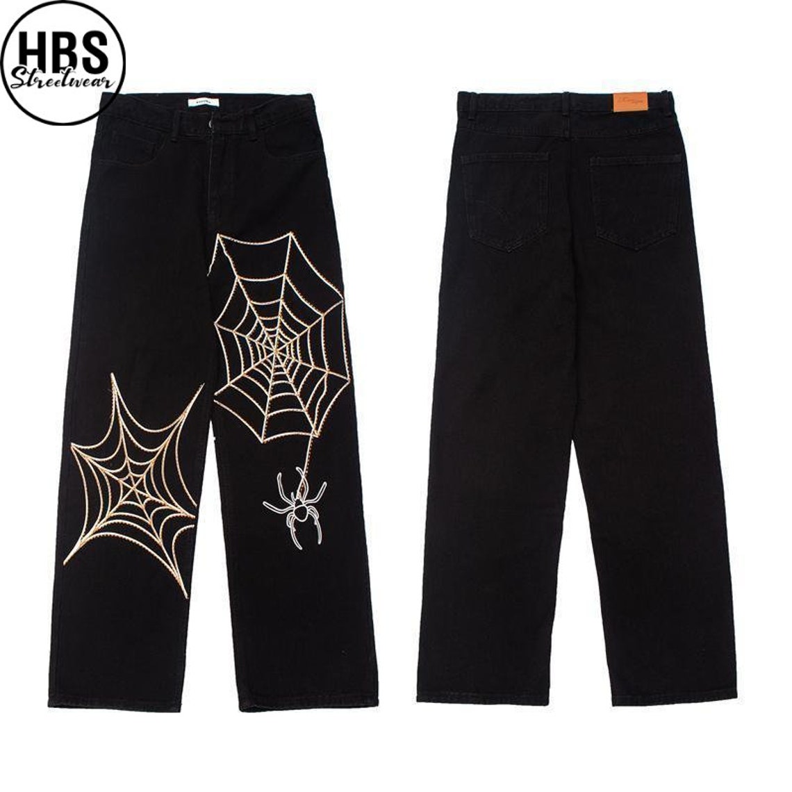 Spider Baggy Jeans Black Jeans Baggy Jeans Women Wide Etsy Australia