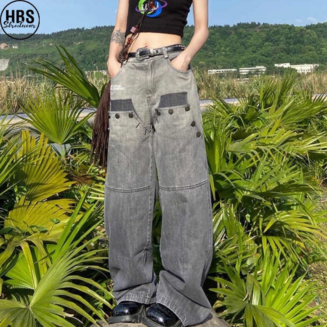 Y2K Emo Vintage Streetwear Baggy Jeans Baggy Jeans Women Etsy