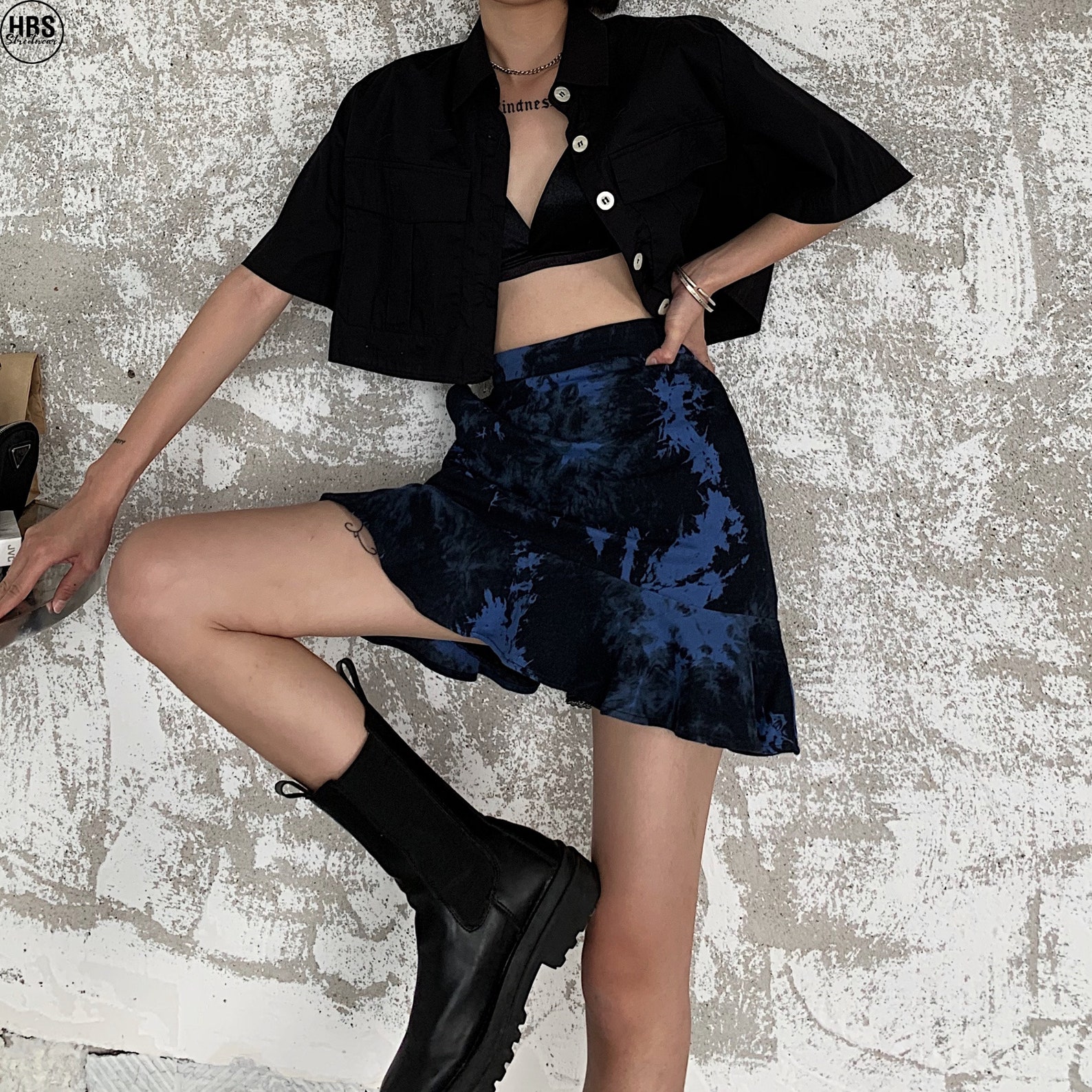 Tie Dye Gothic Skirt Pastel Goth Skirt Y2K Skirt E Girtl Etsy