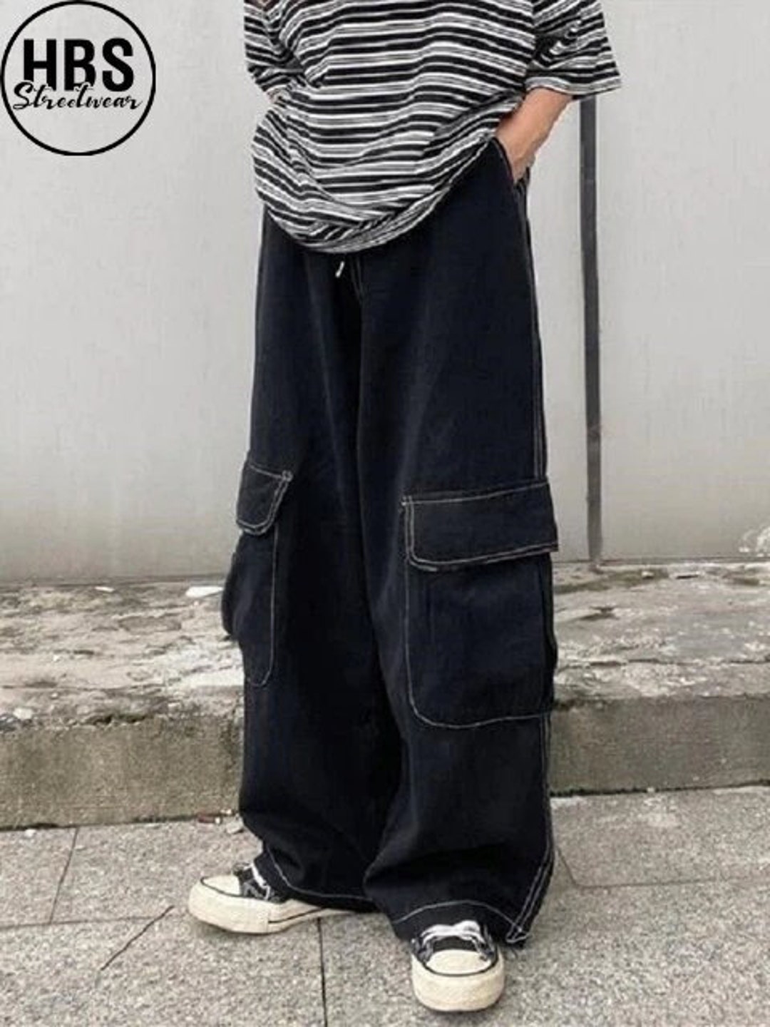 Black Oversize Cargo Pants Women Techwear Pants Womeny2k - Etsy