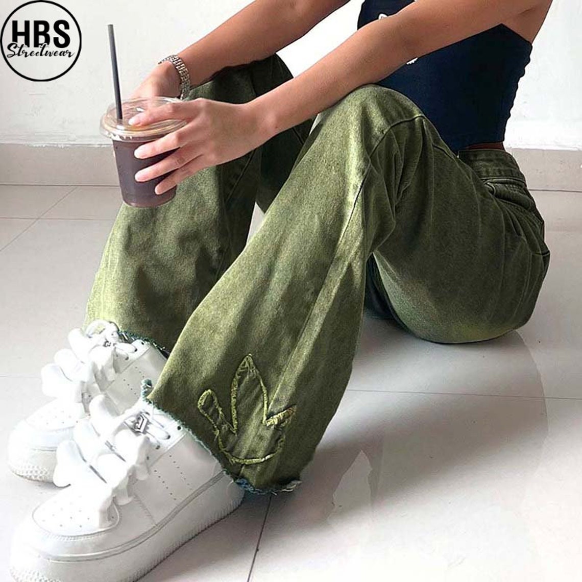 Forest Green Fairycore Baggy Jeans retro Jeans 90s Jeans Etsy UK