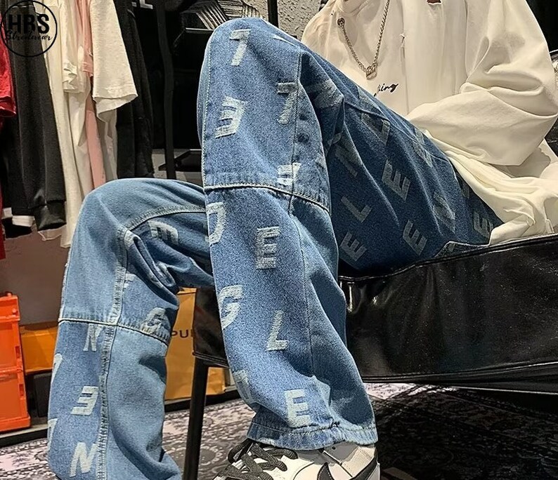 Y2K Patchwork Denim Cargo Pants Streetwear Jeans Baggy - Etsy