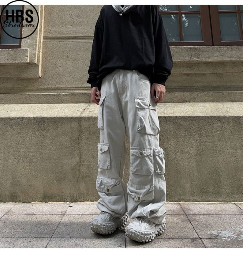 Retro Techwear Cargo Pants Streetwear Pant Baggy Cargo - Etsy