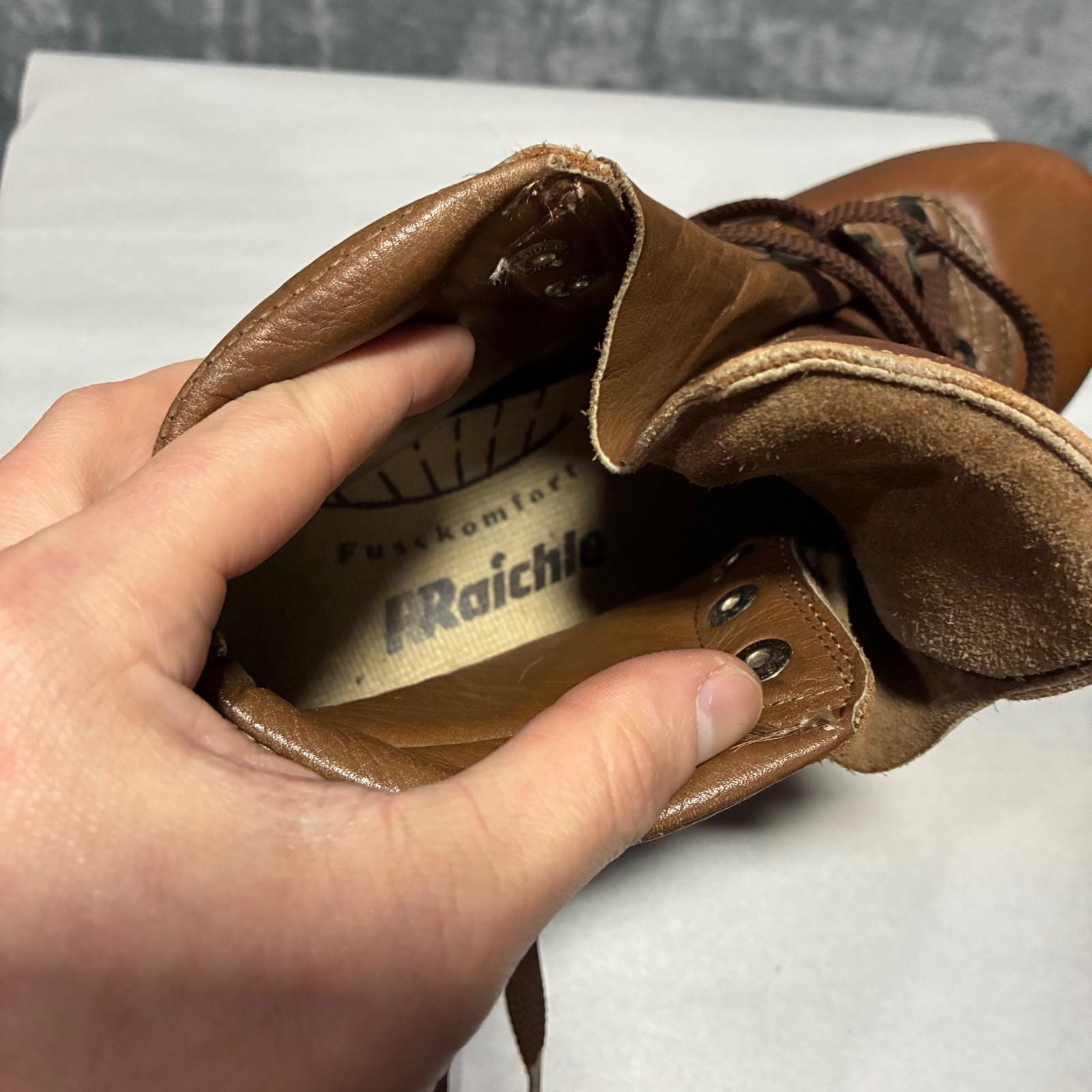 Bottes D'alpinisme Vintage Raichle Cuir Marron - Fabriqué En Suisse - Taille 8M (US Men 9) - Très Bon état