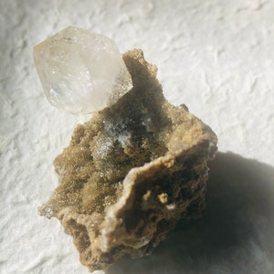 Herkimer Diamond Quartz Crystal on Druzy #11
