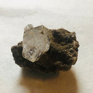 Herkimer Diamond Quartz Crystal on druzy.#14