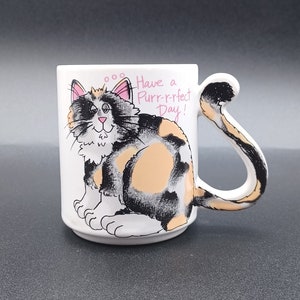 Vintage Cute Cat Coffee Mug, Japan