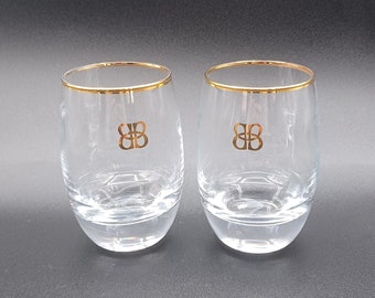 Baileys Irish Cream, Gold Rimmed, Low Ball Rocks Glasses, Set/2