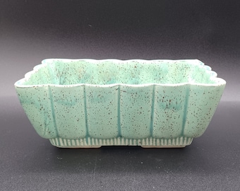 USA Pottery Mint Green Speckled Planter