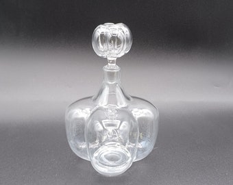 Orrefors "Petite" Clear Blown Glass Quatrefoil Decanter Bottle