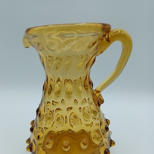 Empoli Italy Amber Spikey Seed Pod Glass Pitcher
