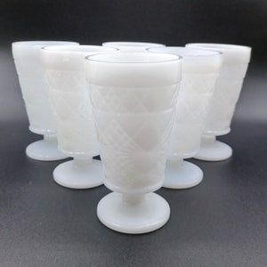 Hazel Atlas Milchglas Eistee Becher, Set/6